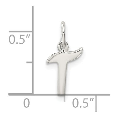 Sterling Silver Letter T Pendant – view 5