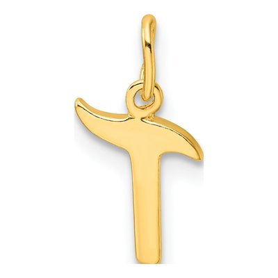 Gold-Plated Sterling Silver Letter T Charm – view 4
