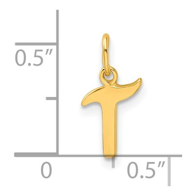 Gold-Plated Sterling Silver Letter T Charm – view 5