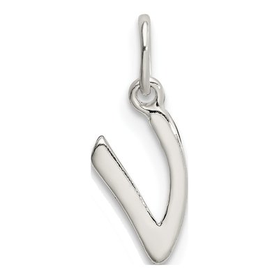 Sterling Silver Letter V Pendant