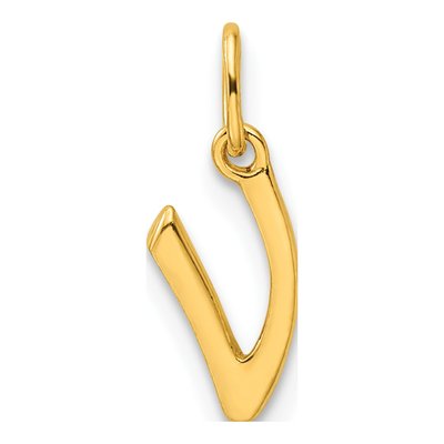 Gold-Plated Sterling Silver Letter V Charm – view 4