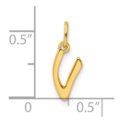 Gold-Plated Sterling Silver Letter V Charm – view 5