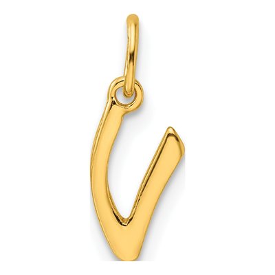 Gold-Plated Sterling Silver Letter V Charm