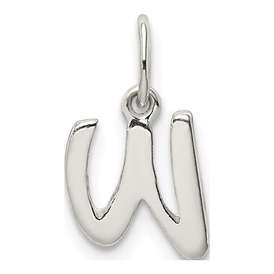 Sterling Silver Letter W Charm – view 4