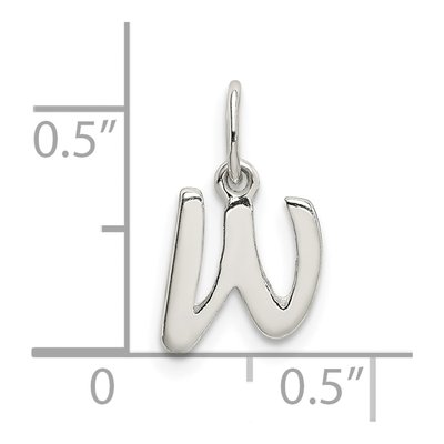 Sterling Silver Letter W Charm – view 5