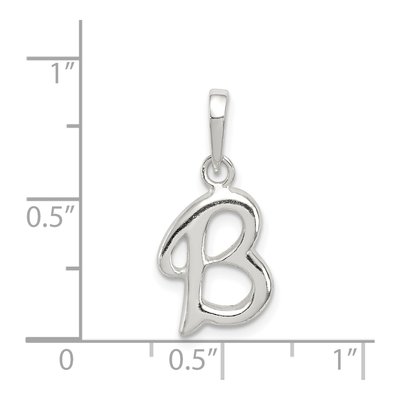 Sterling Silver Letter B Pendant – view 4