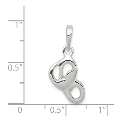 Sterling Silver Letter C Pendant – view 4