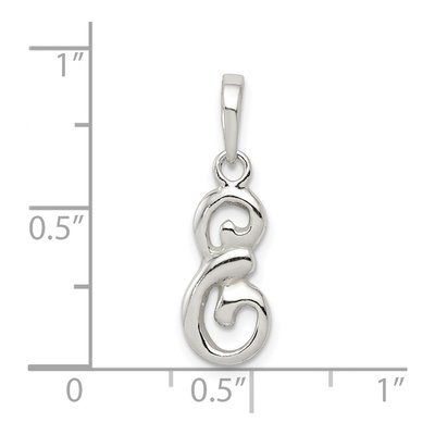 Sterling Silver Letter E Pendant – view 4