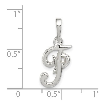 Sterling Silver Letter F Pendant – view 4