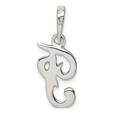 Sterling Silver Letter F Pendant – view 5