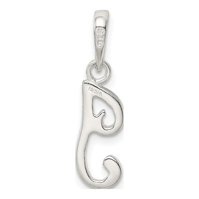 Sterling Silver Letter I Initial Pendant – view 5