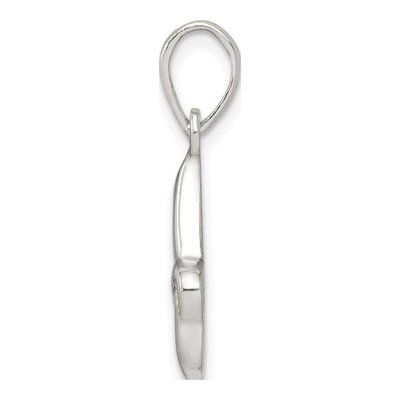 Sterling Silver Letter J Pendant – view 2
