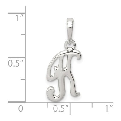Sterling Silver Letter K Pendant – view 3