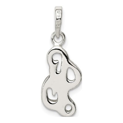 Sterling Silver Letter L Pendant – view 5