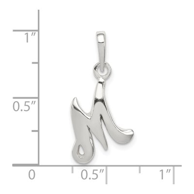 Sterling Silver Letter M Pendant – view 4