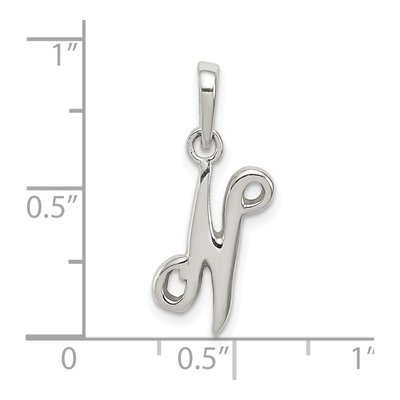 Sterling Silver Letter N Pendant – view 4