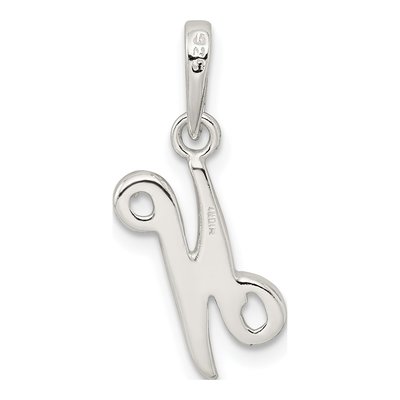 Sterling Silver Letter N Pendant – view 5