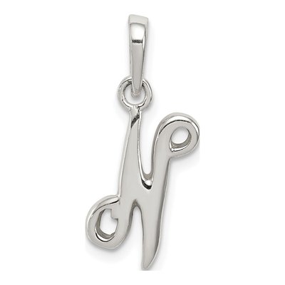 Sterling Silver Letter N Pendant