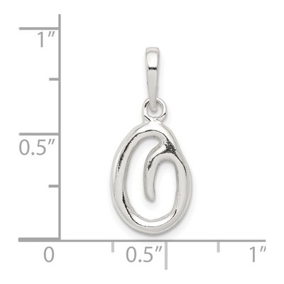 Sterling Silver Letter O Pendant – view 3