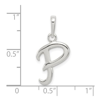 Sterling Silver Letter P Pendant – view 4
