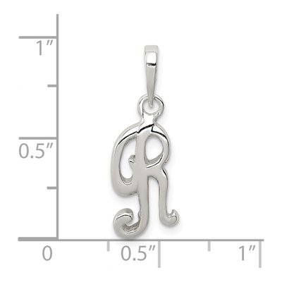 Sterling Silver Letter R Pendant – view 3