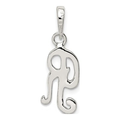 Sterling Silver Letter R Pendant – view 4