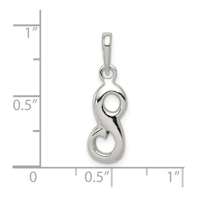 Sterling Silver Letter S Pendant – view 4