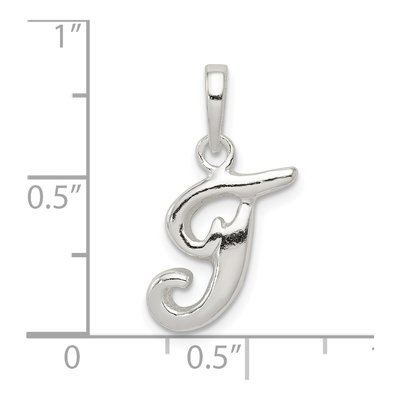 Sterling Silver Letter T Pendant – view 4
