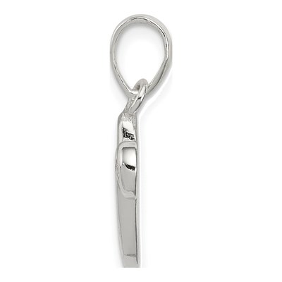 Sterling Silver Letter V Pendant – view 3
