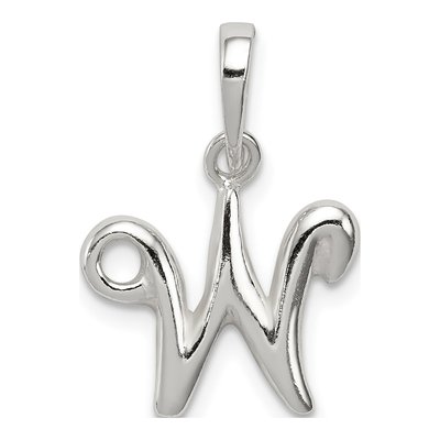 Sterling Silver Letter W Pendant