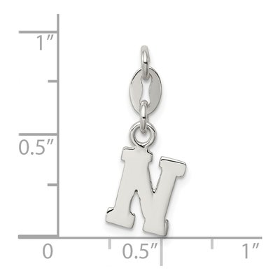 Sterling Silver Letter N Charm – view 5