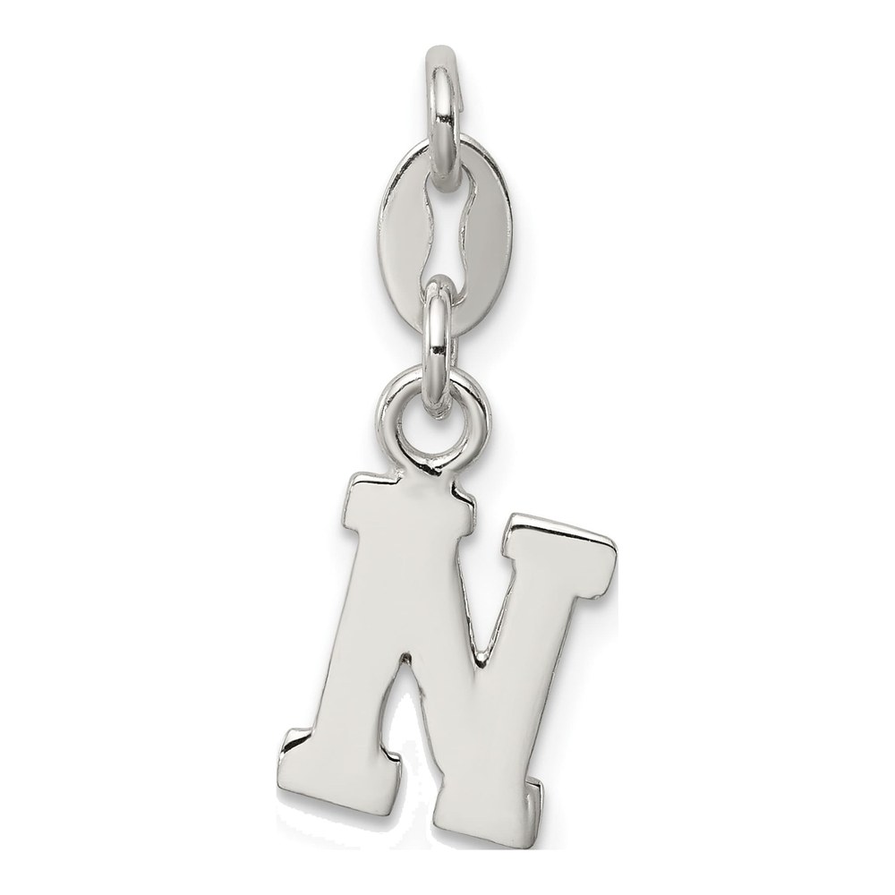 Sterling Silver Letter N Charm