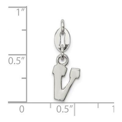 Sterling Silver Letter V Charm – view 5