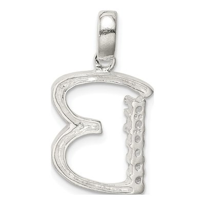 Sterling Silver CZ Letter B Pendant – view 4
