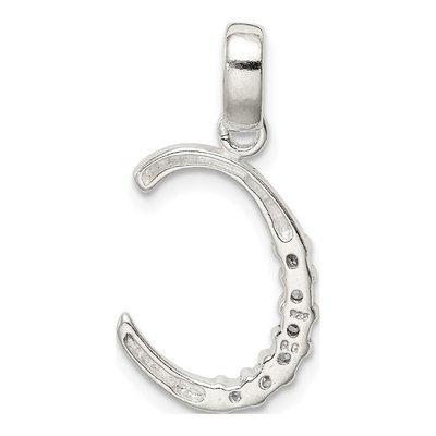 Sterling Silver CZ Letter C Pendant – view 4