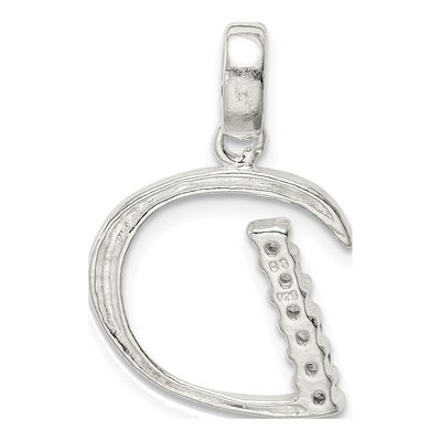 Sterling Silver CZ Letter D Pendant – view 5
