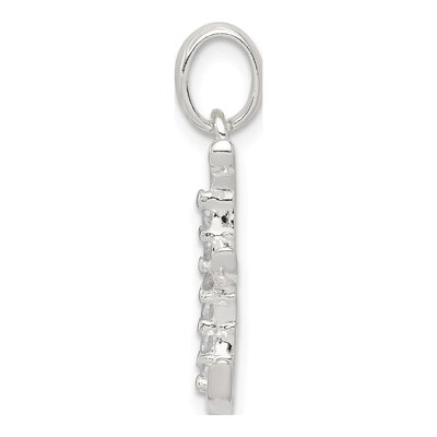 Sterling Silver CZ Letter E Pendant – view 3