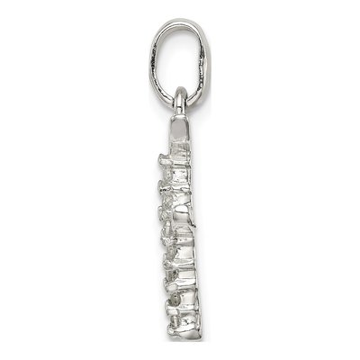 Sterling Silver CZ Letter F Pendant – view 2