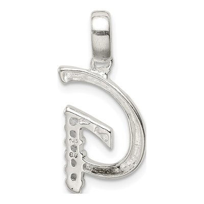 Sterling Silver CZ Letter G Pendant – view 4