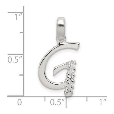Sterling Silver CZ Letter G Pendant – view 5