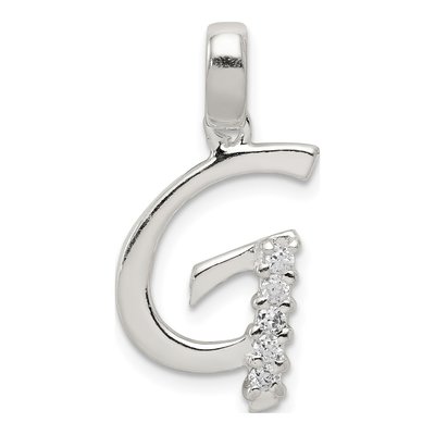 Sterling Silver CZ Letter G Pendant