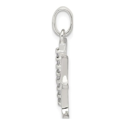 Sterling Silver CZ Letter H Pendant – view 3