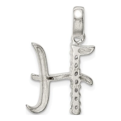 Sterling Silver CZ Letter H Pendant – view 4