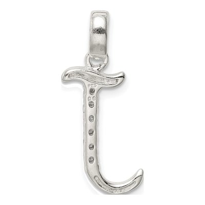 Sterling Silver CZ Letter J Pendant – view 4