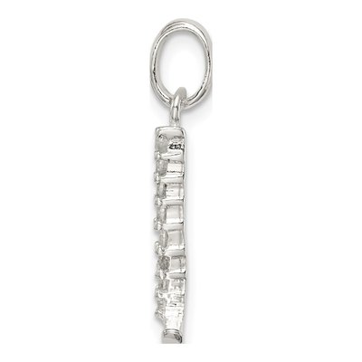 Sterling Silver CZ Letter L Pendant – view 3