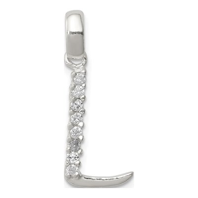 Sterling Silver CZ Letter L Pendant