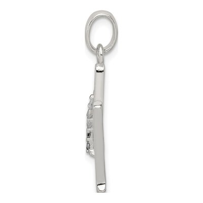 Sterling Silver CZ Letter M Pendant – view 2