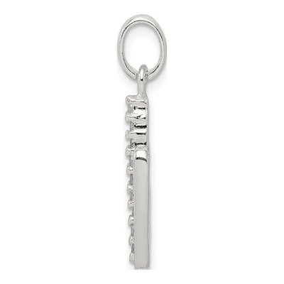 Sterling Silver CZ Letter N Pendant – view 3