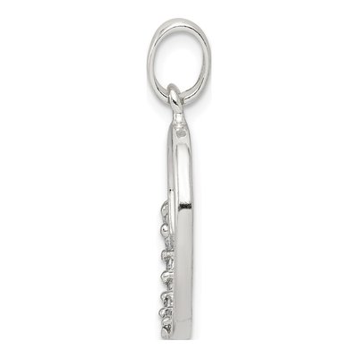 Sterling Silver CZ Letter O Pendant – view 3