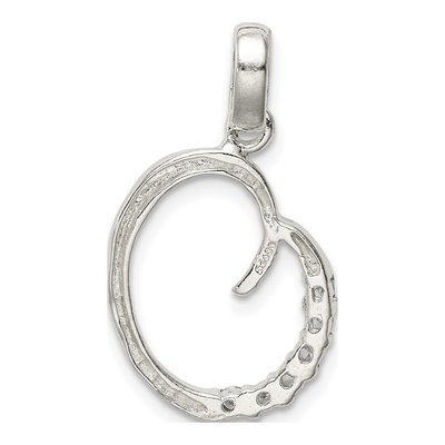 Sterling Silver CZ Letter O Pendant – view 4